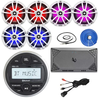 JBL-INFINITY JBL PRV-175 Marine Gauge Hole Receiver, 6x 6.5" 225W Max Speakers, Amplifier