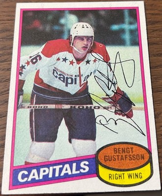 1980-81 O-Pee-Chee BENGT GUSTAFSSON Rookie #222   Capitals   Autograph   