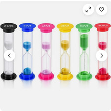 Colorful Hourglass Sand Clock Timers Set for Kids and Adults, 6