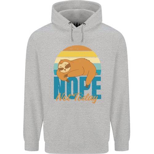 Sloth Nope Not Today Funny Lazy Childrens Kids Hoodie - Picture 10 of 39