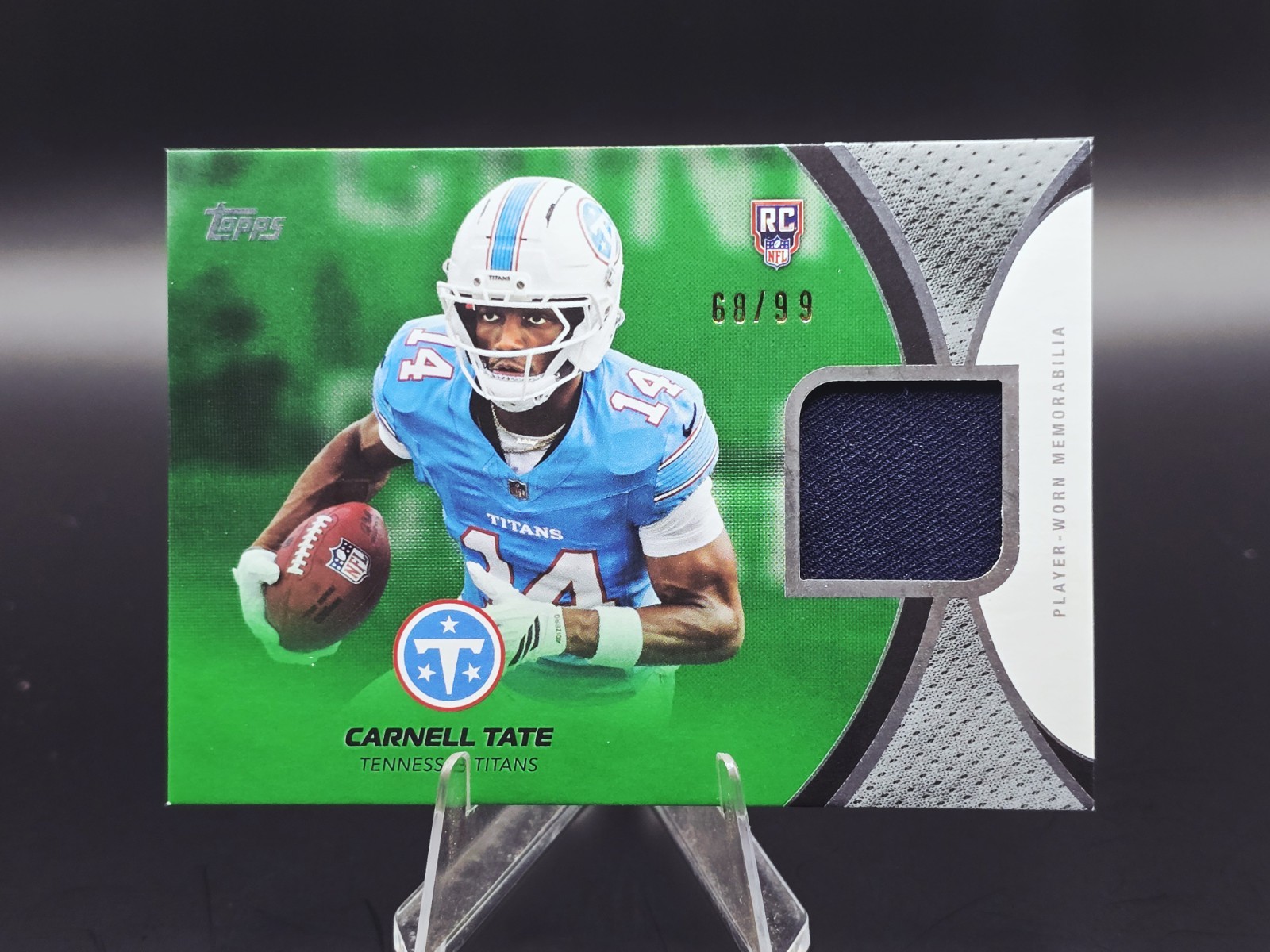Carnell Tate 2026 Topps Flagship Green Rookie Material RC /99 Titans RMC-CT