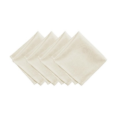 Elrene Home Fashions Caiden Elegance Damask 17'' x (Set of 4), Ivory 