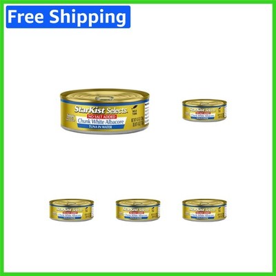Nutritious Low Sodium Chunk White Albacore Tuna in Water - 5 Cans, 4.5 oz Each