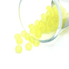 6mm Yellow Frosted Glass Beads - US Seller