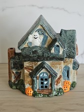Vintage '87 Brinn  s Ceramic Haunted House Halloween Light-Up Decoration No Light