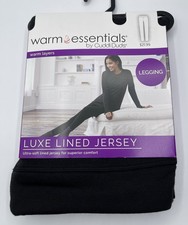Warm Essentials by Cuddl Duds Women's Luxe Lined Jersey Thermal Leggings Black