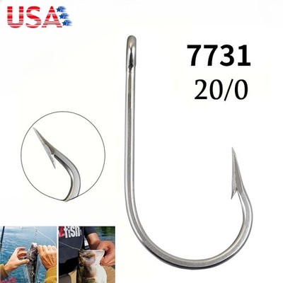 Stainless Steel Super Large shark Fishing Hook Big Game Fish Tuna 7731-20/0 | eBay Stainless Steel Super Large shark Fishing Hook Big Game Fish Tuna 7731-20/0 | eBay