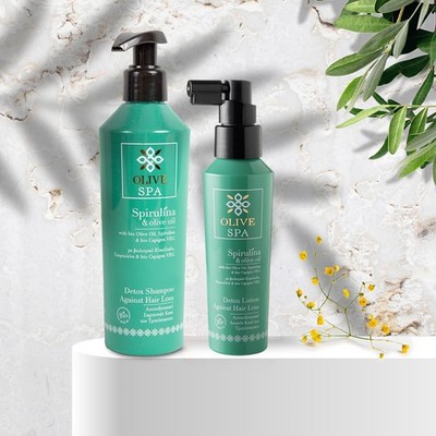 OLIVE SPA 2er Sparset gegen Haarausfall Detox Shampoo & Lotion