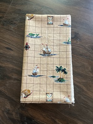 Cranston Fabric 100% Cotton Nautical Maps Theme  Ships Sea Monsters 1 Yd See Des