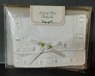Vtg 1999 Tiny Treasures Baby Girl Lock of Hair Keepsake - 100% Cotton - NIP