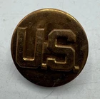 WW2 era US Army U.S. Collar Disc Insignia Pin Uniform Military Screwback