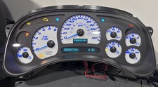 2003-04 Silverado SS White Faced Instrument Cluster Rebuilt Programing BLUE LED