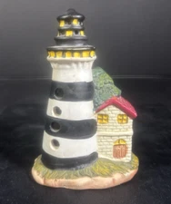 Small Light House Tea Light Candle Holder GC Vitg 1990's Ceramic 4.75"Hx3.25"Lx2