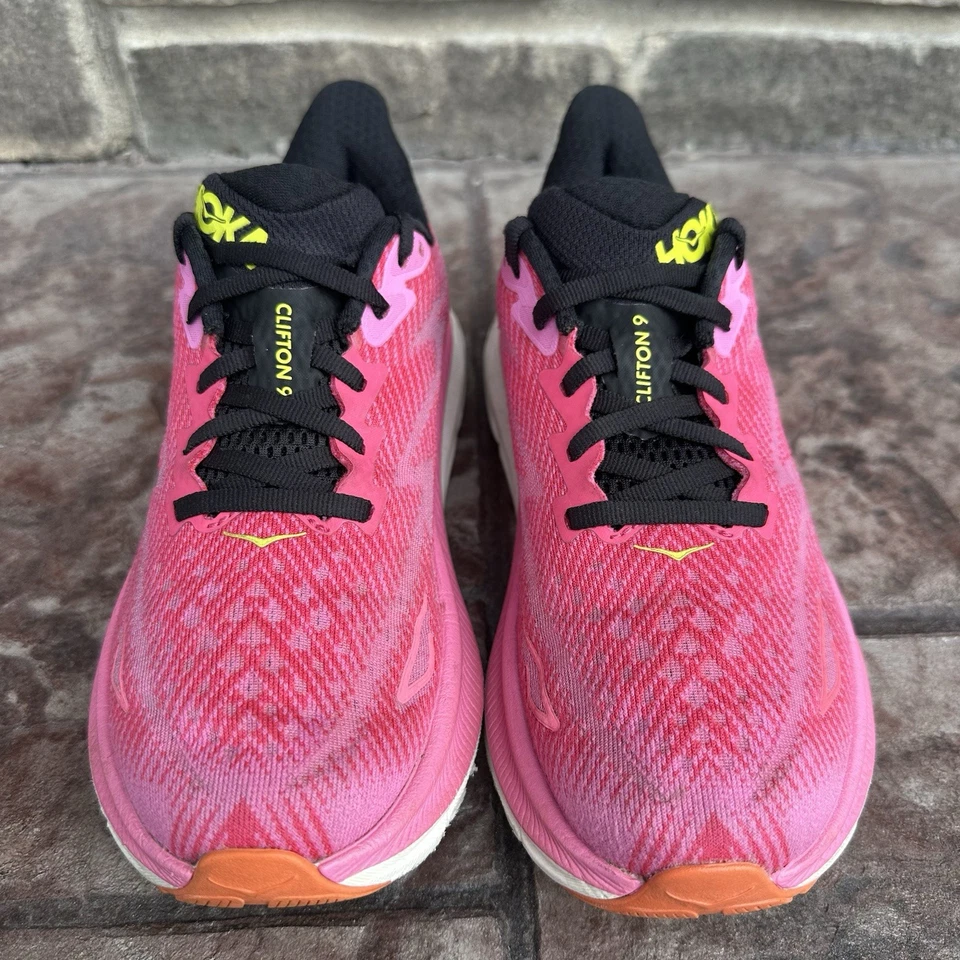 Zapatos para correr Hoka Clifton 9 para mujer talla 5,5 B rosa blanco negro baya para caminar Foto 3 de 4