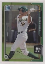 2015 Bowman Chrome Prospects Green Refractor 27/99 Chad Pinder #BCP110 xr1