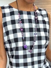 Colorful purple necklace with different stones