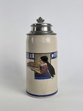 Franz Ringer "Viel Gl&uuml;ck" Bierkrug Steinkrug 1L Reinhold Merkelbach Jugendstil