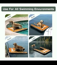 Dog-Inflatable Dock Platform: Safe & Easy Water Access for Dogs Up to 230 lbs...