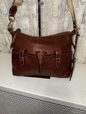 Dooney Bourke Florentine Vacchetta Leather Saddle Messenger Crossbody Bag