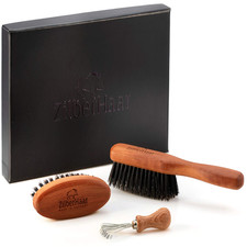 Zilberhaar Beard Brush Grooming Kit - Stiff Bristles Boar Bristles - Ideal For