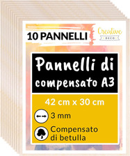 10 X A3 Compensato Pannelli Legno Betulla 3Mm | Pannelli Compensato 420 X 300 X