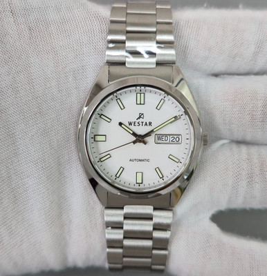 Westar 80017STN101 Automatic White Dial Stainless Steel 38mm New Men's Watch