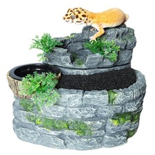 500ML Reptile Waterfall Fountain, Reptile Water Drinking Fountain for Bearded...