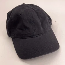 Blank plain black cotton buckle back cap by D&Y