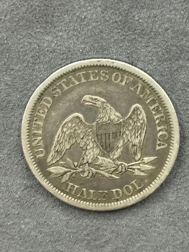 Medio dólar libertad sentada 1843-P XF+ sin lema mejor fecha - Imagen 9 de 14
