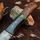 8.9" Hunting EDC Damascus Knife Handmade Full Tang Hybrid Handle Leather Sheath — photo 3