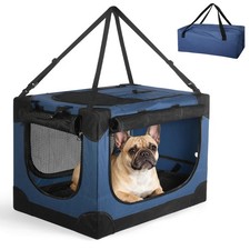 Soft Small Dog Crate - 24 inch Portable Travel Puppy Crate for Small Pets or ...