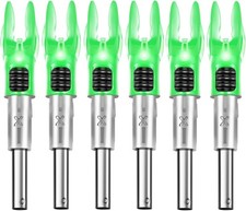 DEEPOWER 6 Pack Universal Fit Lighted Nocks Green DPL-02 .204 x nocks