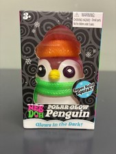 Schylling NeeDoh Polar Glow Penguin Squishy, Authentic, Brand New-Factory Sealed