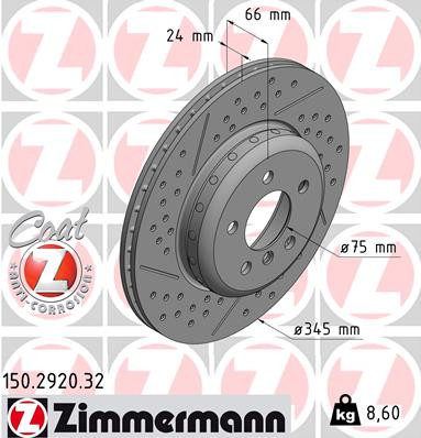 ZIMMERMANN 150.2920.32 Bremsscheibe für BMW