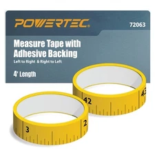 72063 2 Pack 4' Measure Tape with Adhesive Backing, Left to Right and Right t...