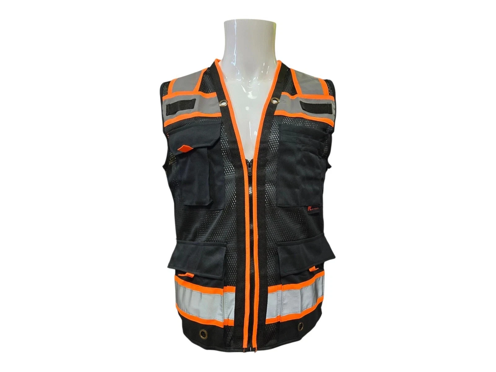 Black Hi-Vis Safety Vest With Plan/TABLET Pocket, All sizes available - product detail image 2