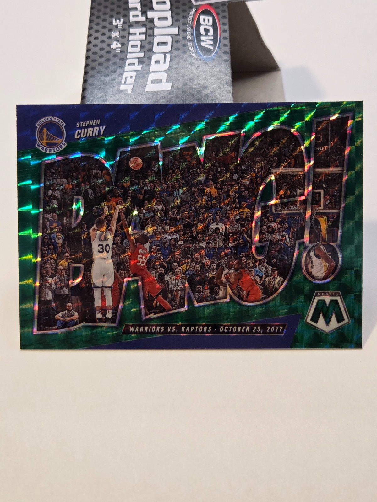 2021-22 Mosaic Stephen Curry Bang! Green #13 Warriors