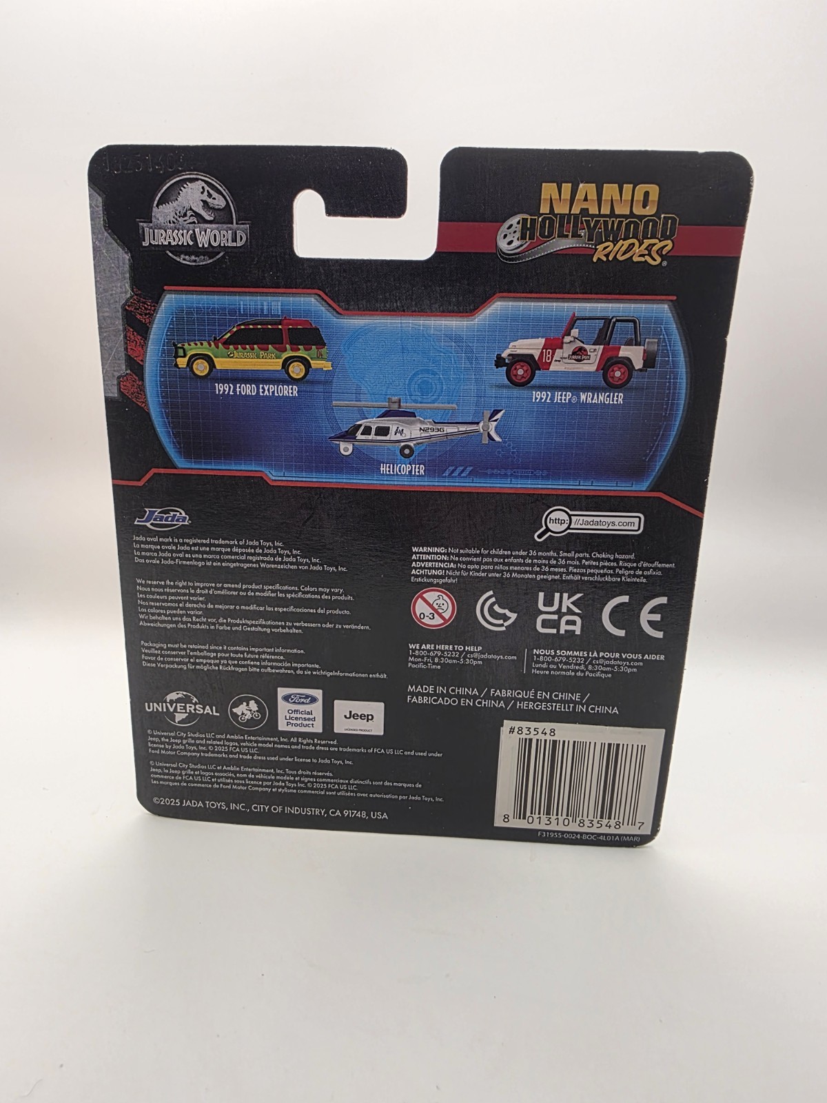 Jada Nano Hollywood Rides Jurassic World Die-Cast Mini Car  NEW Stocking Stuffer