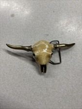 1980 Texas Longhorn Skull Vintage Great American Belt Buckle Great Condition 