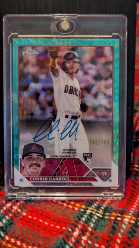 2023 Topps Chrome  Rookie Auto Corbin Carroll #RA-CCA Aqua Wave Refractor /199  