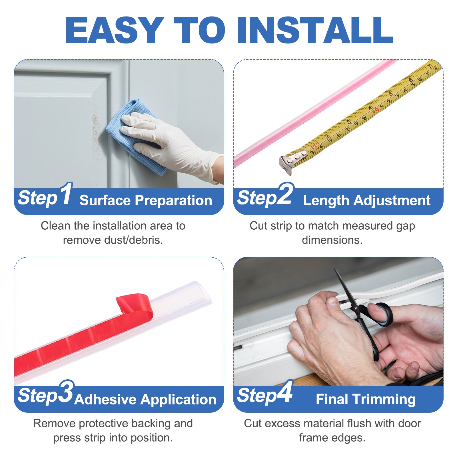 20 ft Self-Adhesive D-Shape Weather Stripping Door Seal (19/32" W × 3/16" T)