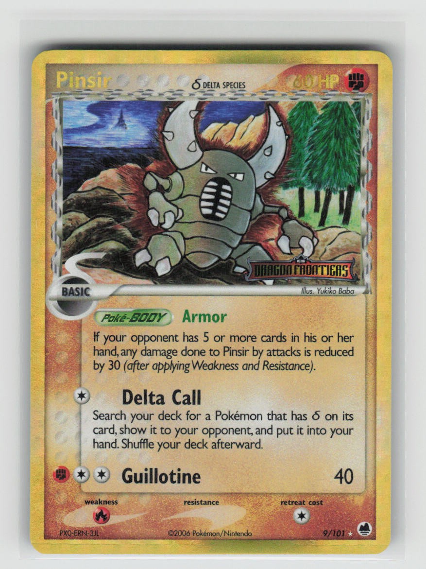 Pokemon Pinsir (Delta Species) Reverse Holo Holo Rare Dragon Frontiers 9/101 NM
