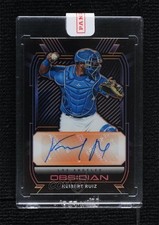 2021 Panini Chronicles Obsidian Electric Etch Orange 47/50 Keibert Ruiz Auto v9t