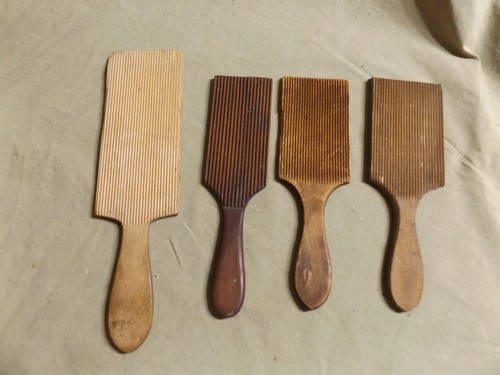4 Primitive Antique Butter Shaper Paddles Non Matching Distressed