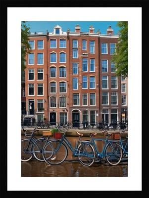 Moderne Amsterdamer Kanäle gerahmtes Wandbild Poster Leinwanddruck Bild