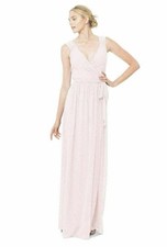 CEREMONY BY JOANNA AUGUST 'Newbury' Gathered Sleeve Chiffon Wrap Gown Sz XXL