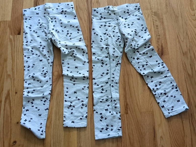 H&M Twin Girls Leggings Butterfly 8-9 Years Two Pairs