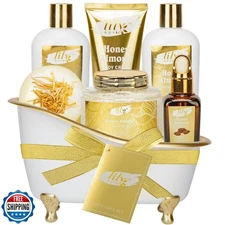Christmas Gifts for Women - 7-Piece Honey Almond Spa Gift Set, Ba