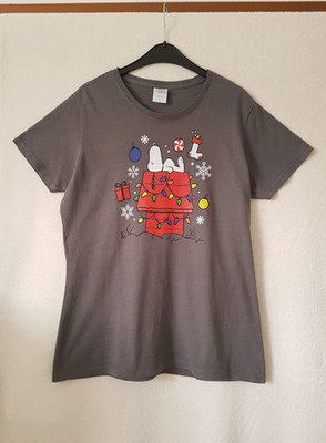 Port Company Kurzarm T-Shirt Gr. L 38 40 Snoopy Peanuts taupe NEU NEW Baumwolle