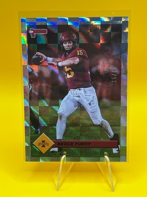2023 Chronicles DP Donruss Retro Brock Purdy Purple #15/49 Jersey Number JSY#